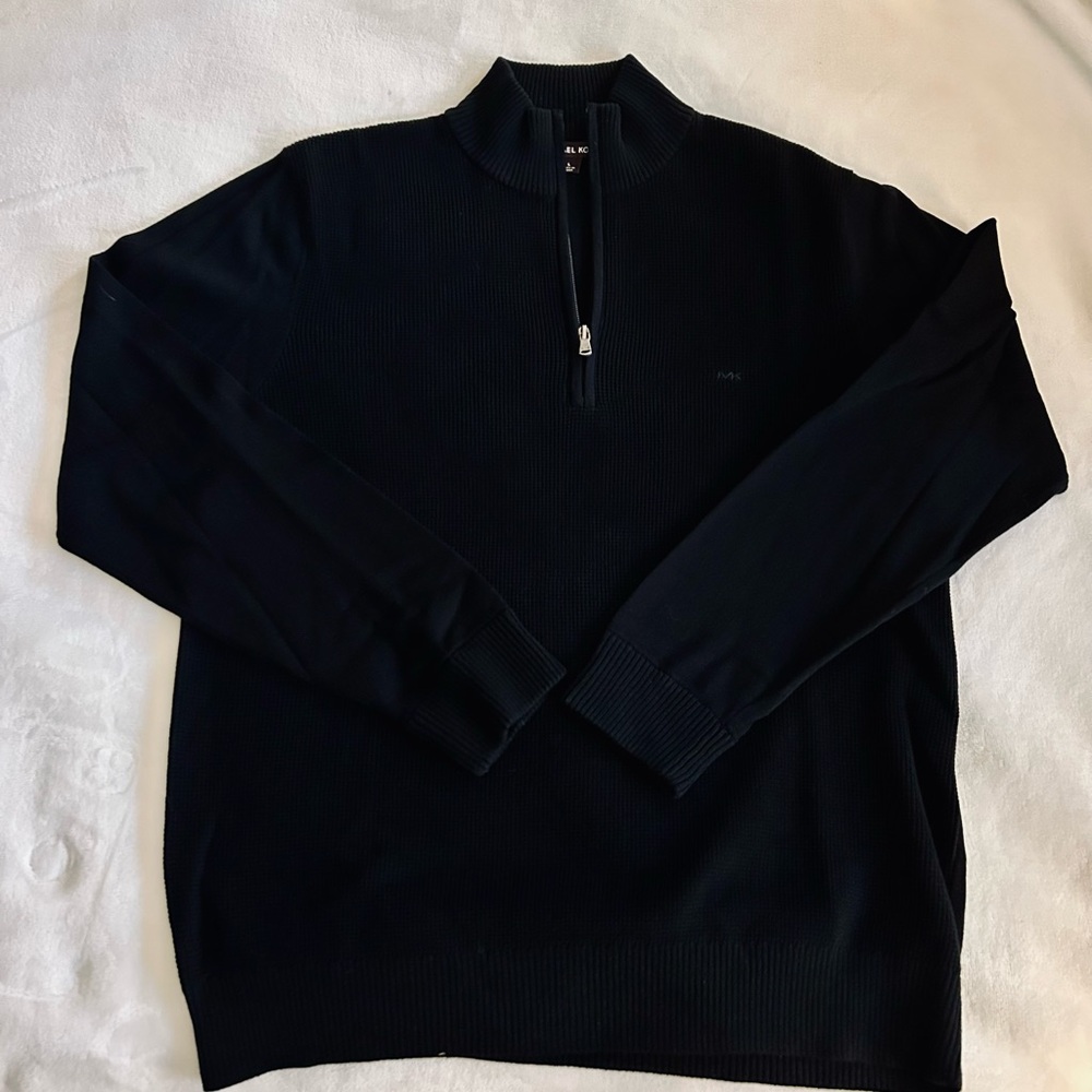 Micheal Kors Black 1/4 Zip Sweater